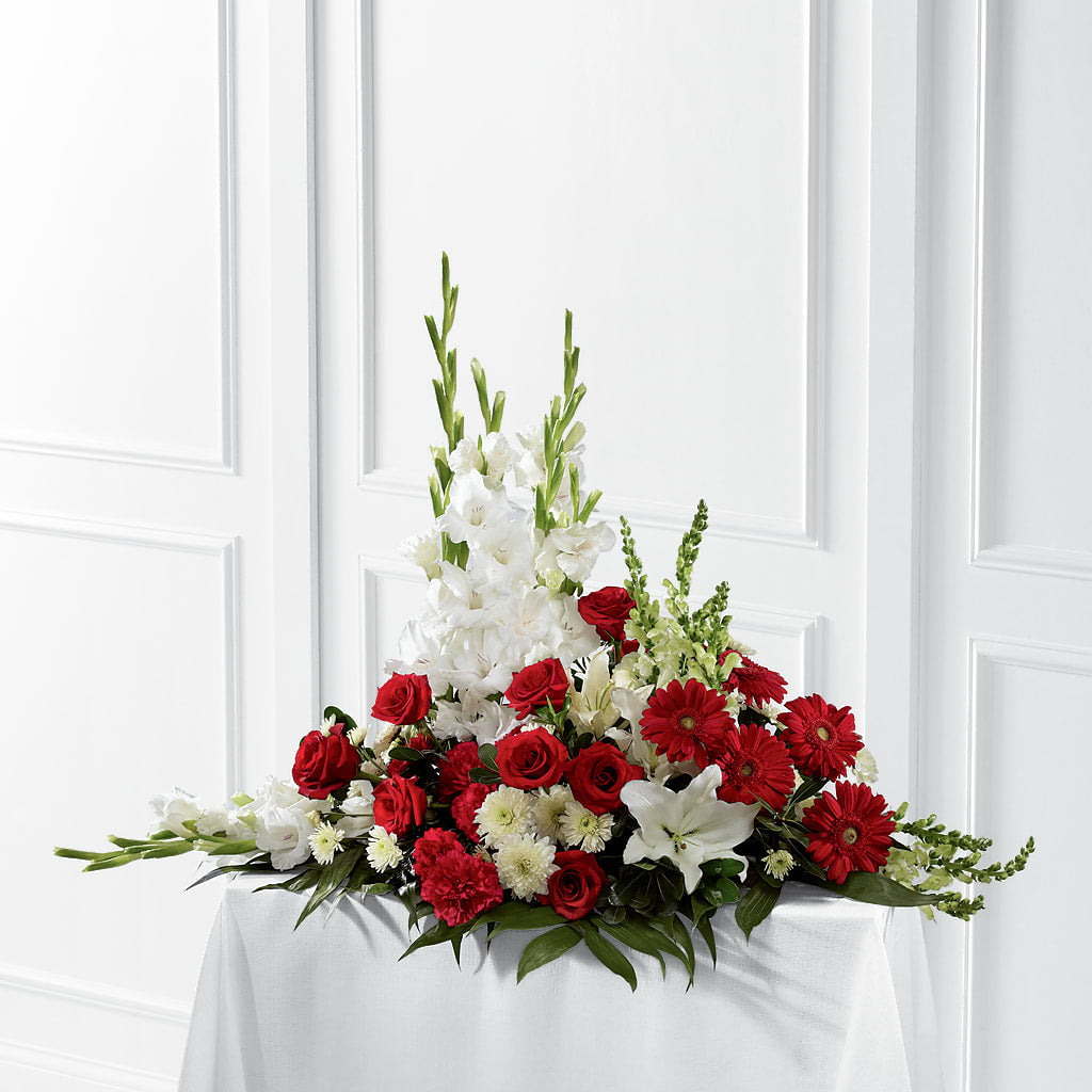 Crimson & White Arrangement – J Flowers, Tipp City OH