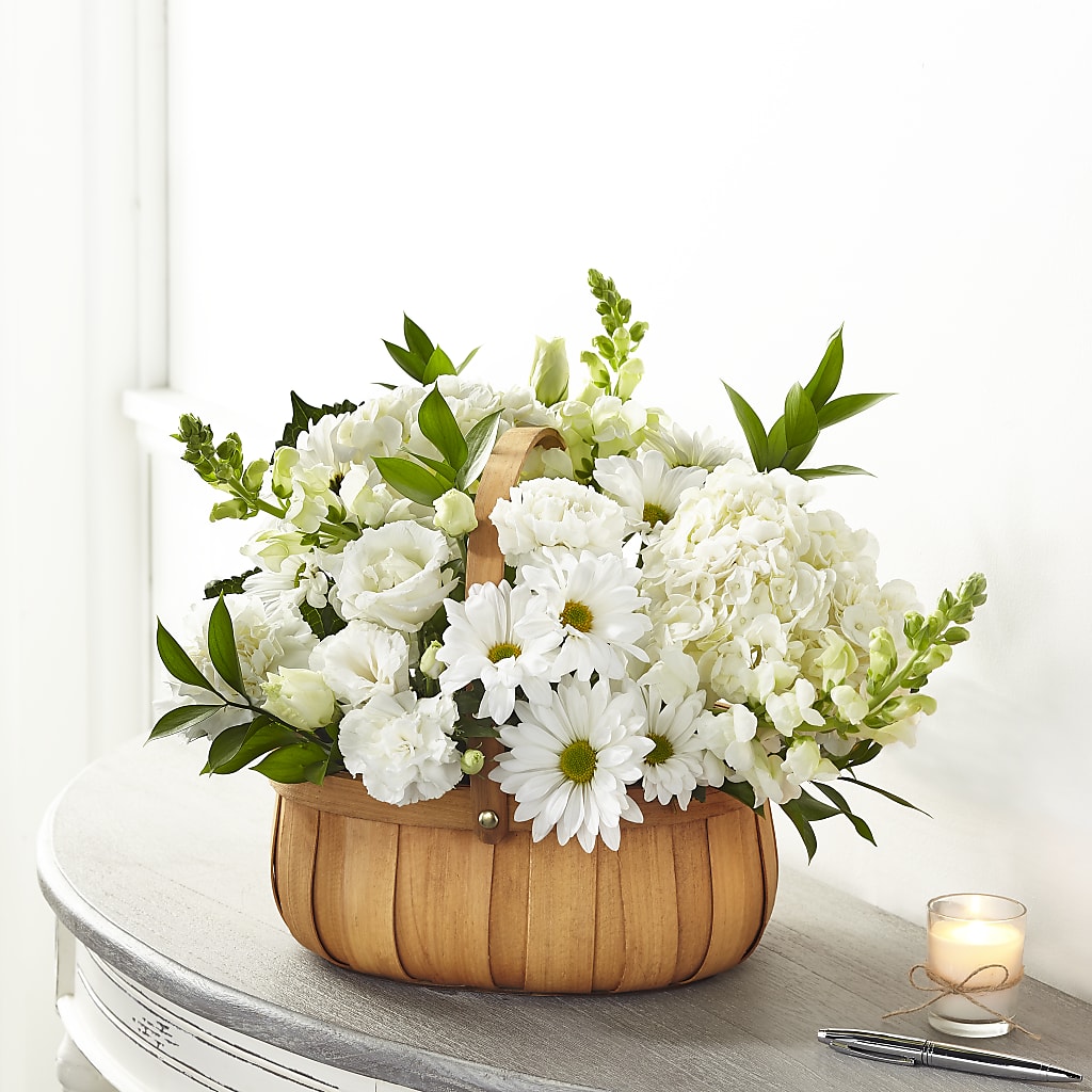 Pure Ivory Basket – J Flowers, Tipp City OH
