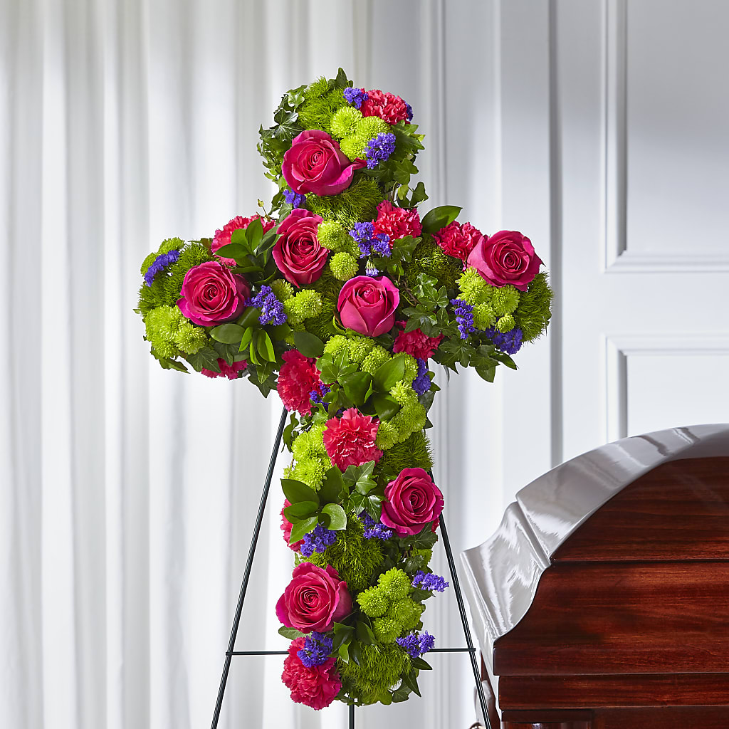 Tribute Rose Floral Cross – J Flowers, Tipp City OH
