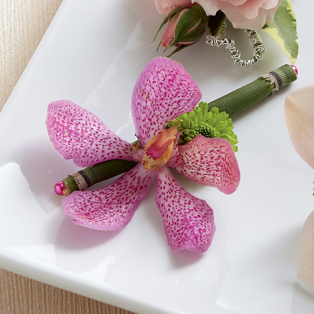 Pink Mokara Boutonniere – J Flowers, Tipp City OH