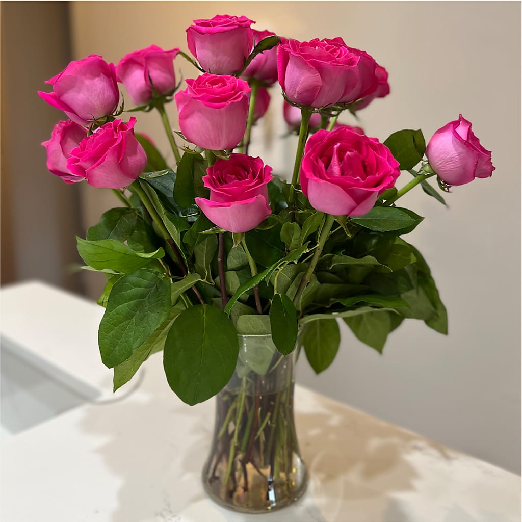 Long Stem Pink Rose Bouquet –  J Flowers, Tipp City OH