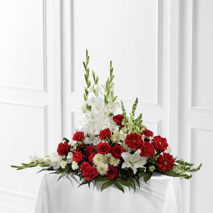 Crimson & White Arrangement –  J Flowers, Tipp City OH
