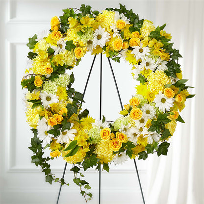 Golden Remembrance Wreath –  J Flowers, Tipp City OH