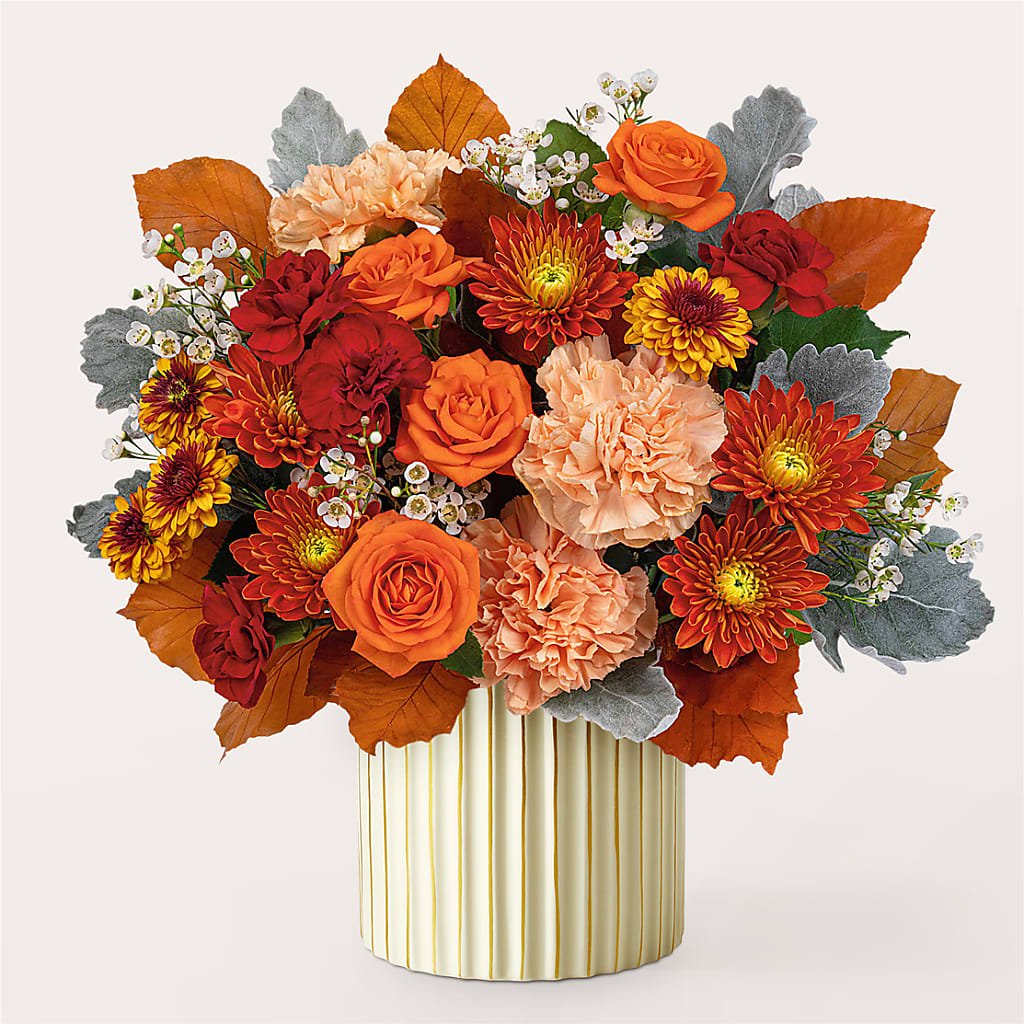 Merlot Bouquet with Ivory Vase –  J Flowers, Tipp City OH